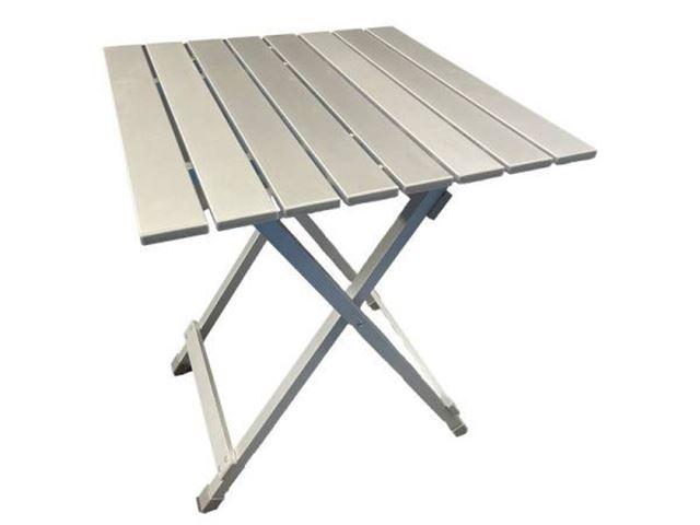 Camping Lamelbord 50 x 50 x 61 cm. i aluminium kan slås sammen fra FMT