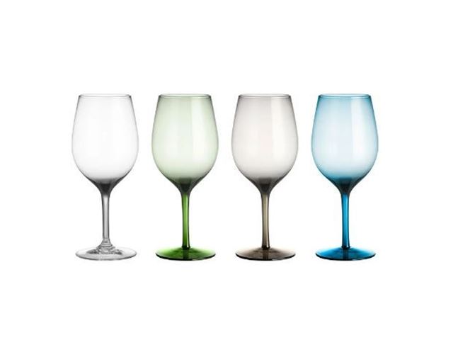 Vinglas Jazz/Onda, fra Dolomit 60 cl., 4 stk. i 4 forskellige farver.