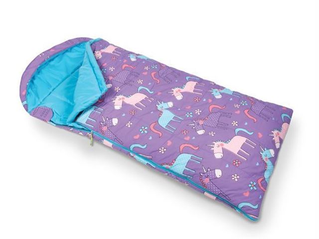 Børne sovepose - Unicorns - Str.: Længde: 150+25 cm. - Bredde: 70 cm. 