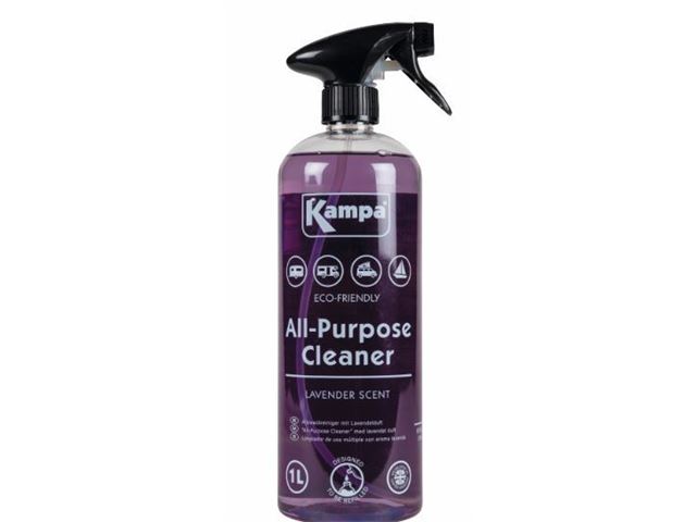 All-Purpose Cleaner 1L fra Kampa Effektiv til rengøring af gulve, køkkenarbejdsoverflader & apparater, ovne, grill og vaskerumsflader. 