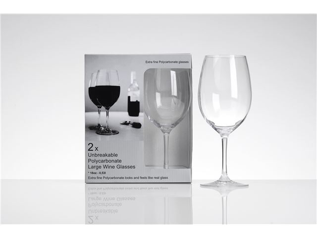 Rødvinsglas, 2 pk, Materiale: Polycarbonat fra Flamefield Essentials