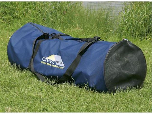 Telt-taske (ca. 120 x 40 fra DWT - Rummelig pose robust polyesterstof, ved enderne med myggenet til optimal luftcirkulation. Et gennemtænkt selesystem kan reducere posens omfang, så også stænger passer