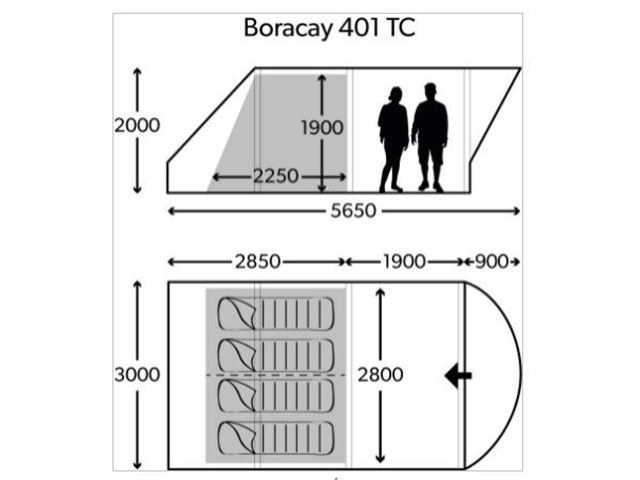 Boracay FTC 401 TC Lufttelt TIL 4 PERSONER