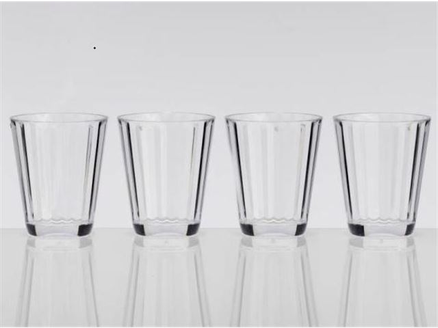 Crystal Line Små / Short tumbler glas - Clear, 4 pk. fra Flame field Essentials