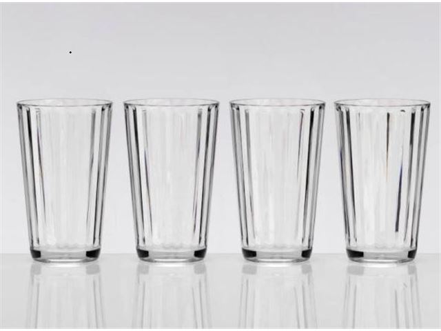 Crystal Line Tall tumbler - Clear, 4 pk. fra Flame field Essentials