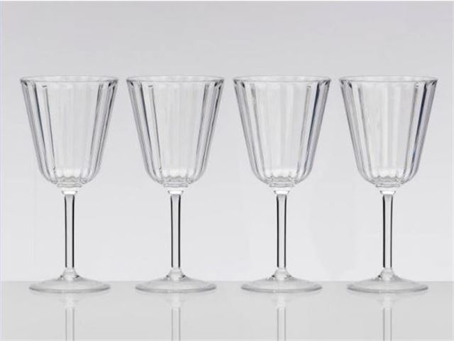 Crystal Line Wine glass - Clear, 4 pk. fra Flame field Essentials