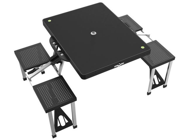 Picnicbord gråt, 65 x 85 x 67 cm., 4 faste sæder fra Mc Camping