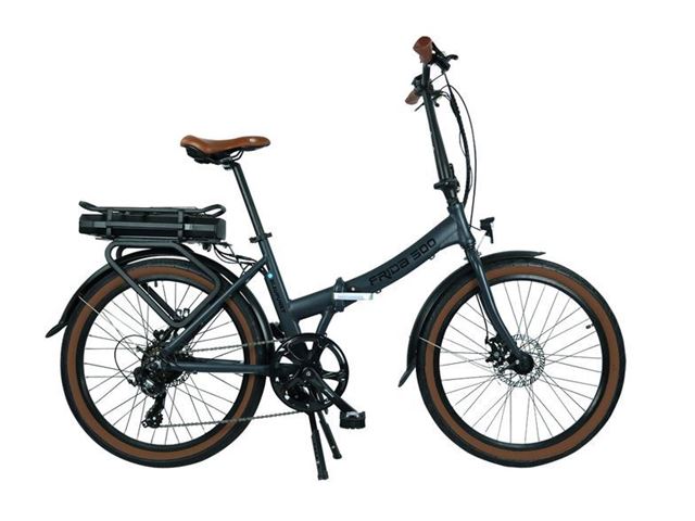 E-cykel FRIDA foldbar, lava grå mat 24 ", let indgang, Shimano 6-trins fra Blaupunkt