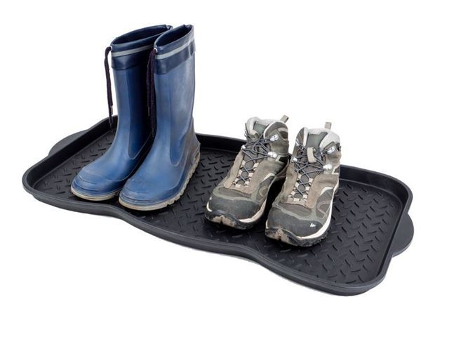 Drypbakke til sko og støvler - Lavet af robust plastik. - Dimensioner. L: 74 cm. x B: 37 cm. x H: 3 cm.