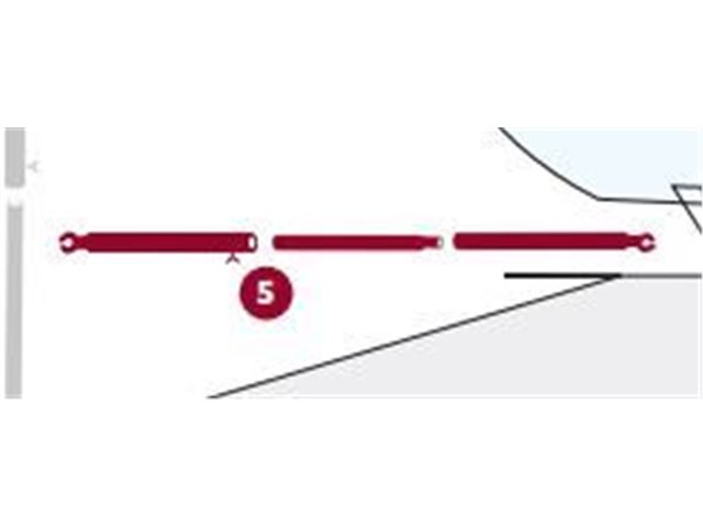 dwt Veranda-/Tagstang, (170 – 280 cm.) Ø 25 x 1 mm. Stål - farve Rød nr.5