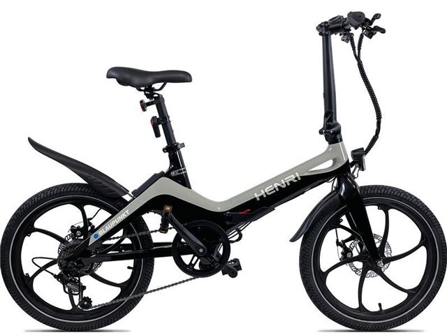 E-cykel 20 tommer foldbar "HENRI" sort/grå fra Blaupunkt