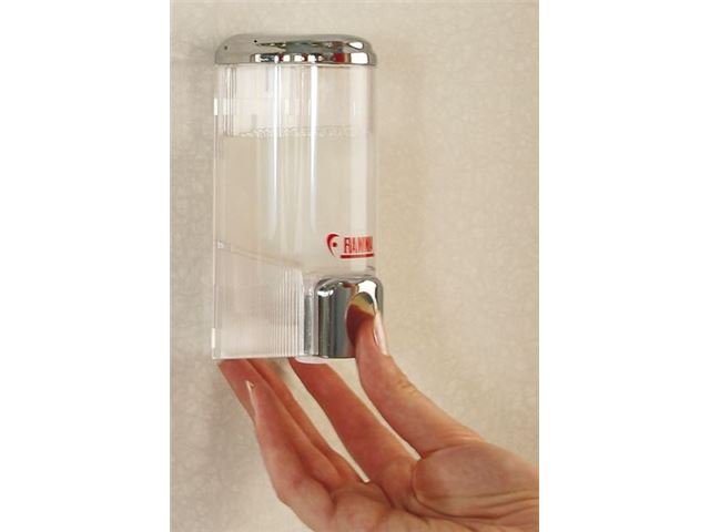 Dispenser til sæbe / shampoo, med gennemsigtig beholder 0,2 liter. fra FIAMMA home is everywhere