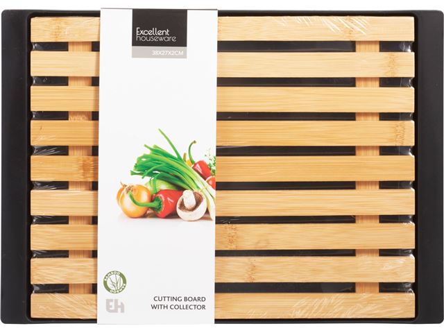 Bambus skærebræt med beholder