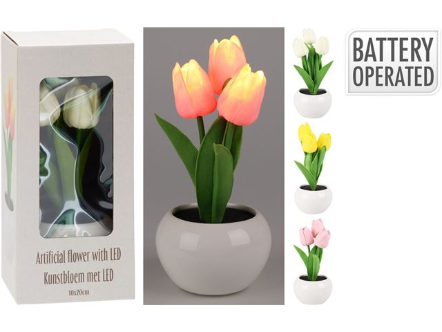 Tulipan blomst med led lys