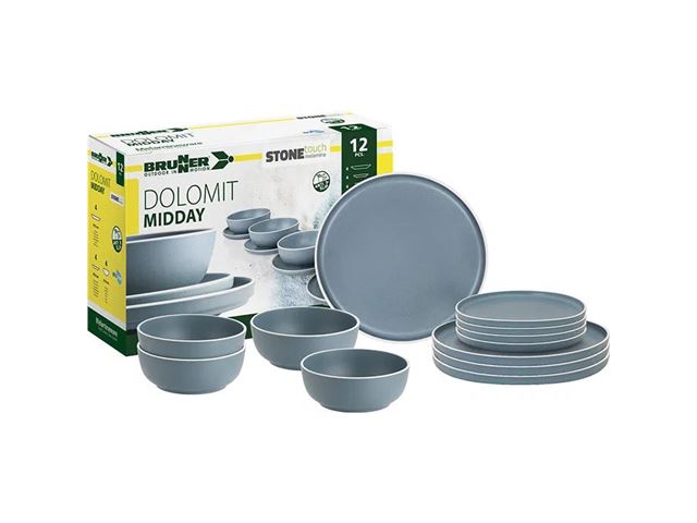 Brunner Dolomit servicesæt, 12 dele, lys blå