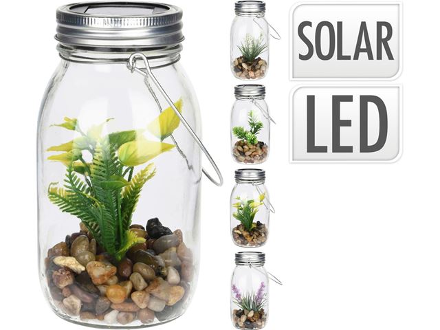 Solcelle Glas med planter