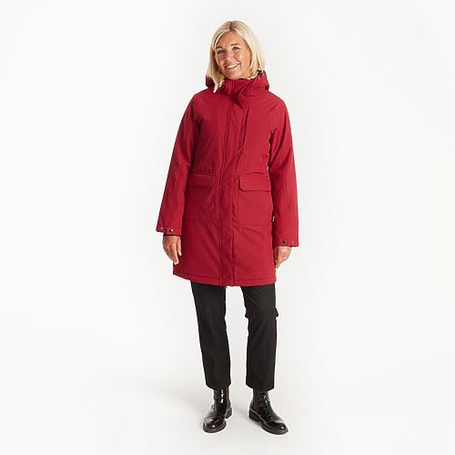 Tuxer Sienna str. L vind- og vandtæt jakke - Rhubarb
