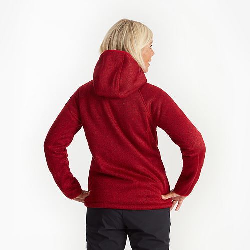 Tuxer Odie str. L vind- og vandafvisende strikjakke med fór - Chili red