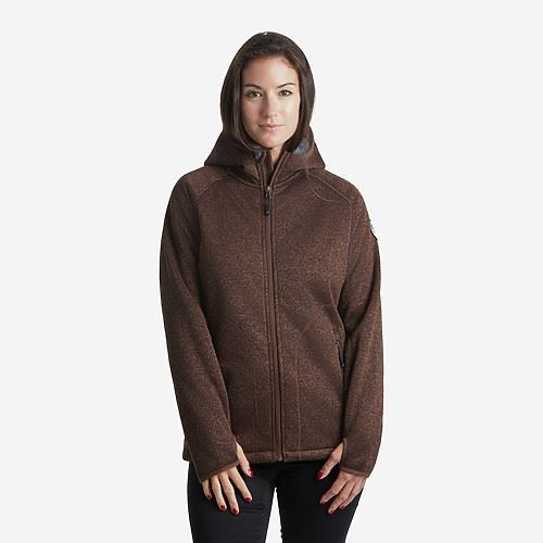 Tuxer Odie str. 2XL vind- og vandafvisende strikjakke med fór - Chicory Coffee