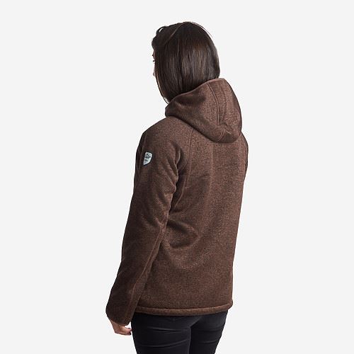Tuxer Odie str. 2XL vind- og vandafvisende strikjakke med fór - Chicory Coffee
