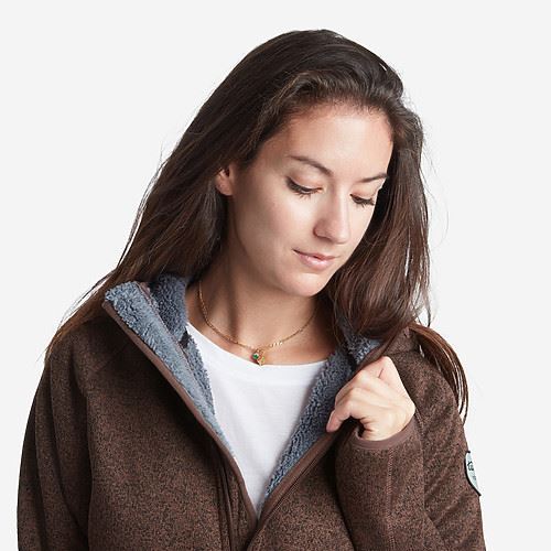 Tuxer Odie str. 3XL vind- og vandafvisende strikjakke med fór - Chicory Coffee