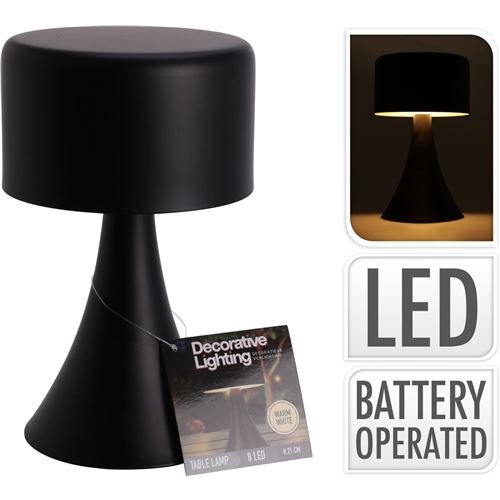 LED Bordlampe i sort metal - 1 stk. tilbage