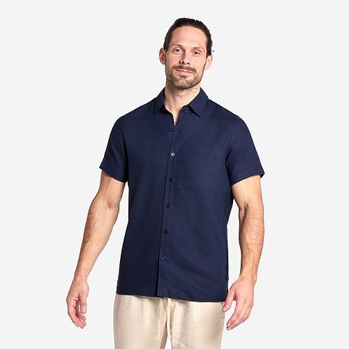Tuxer Frank Hør skjorte - Dark Navy