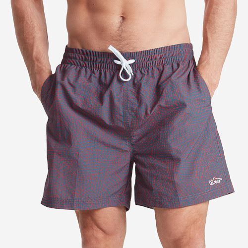 Tuxer Herre badeshorts - Grå m/rød print