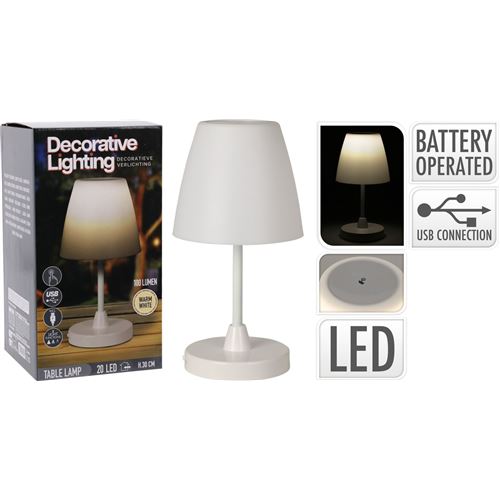 LED Bordlampe i hvid