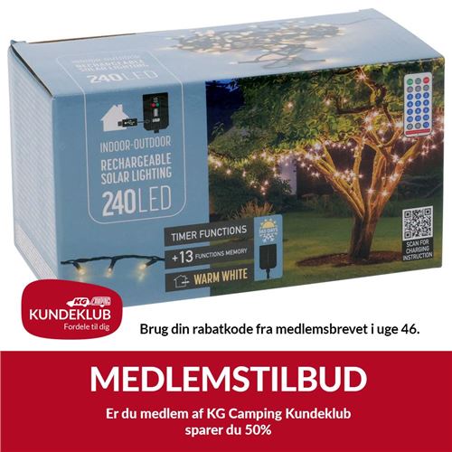 Lyskæde m/genopladelig batteri 240LED