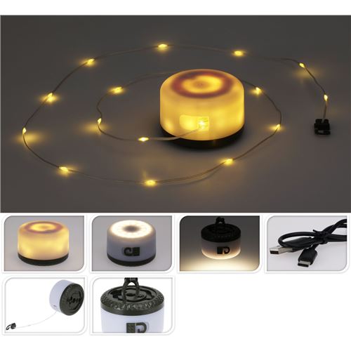 Camping lampe m/lyskæde og oprul