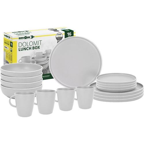 Dolomit servicesæt 16 dele Light grey