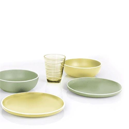 Dolomit glas Onda, 30 cl, lys gul.