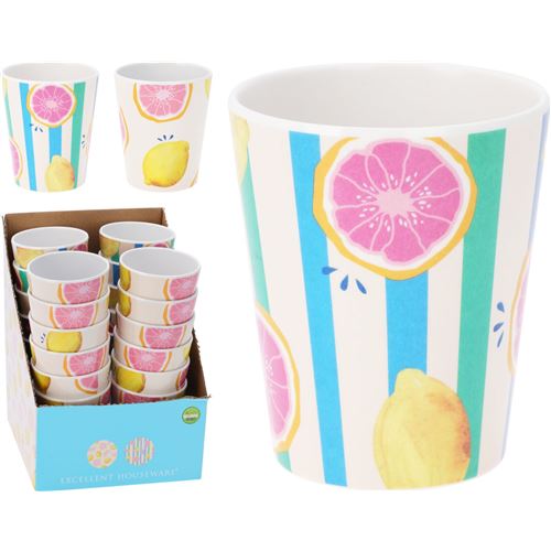 Krus i melamin m/citrus frugt
