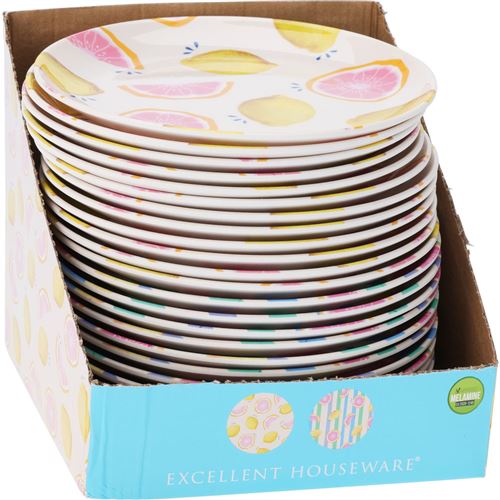Tallerken i melamin m/citrus frugt - Ø20 cm