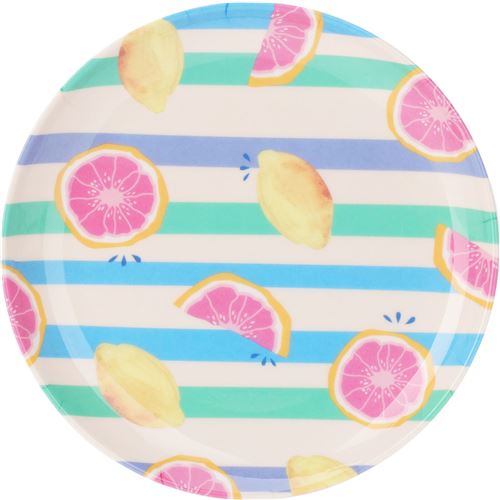 Tallerken i melamin m/citrus frugt - Ø20 cm