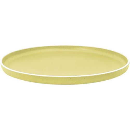 Dolomit flad tallerken, Ø25 cm, lys gul.