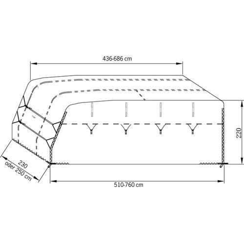 Caravancover 670 - 710 cm 2,50 B