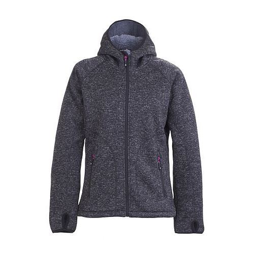 Tuxer Odie dame strikjakke med fór og hætte str. M  -  Sort