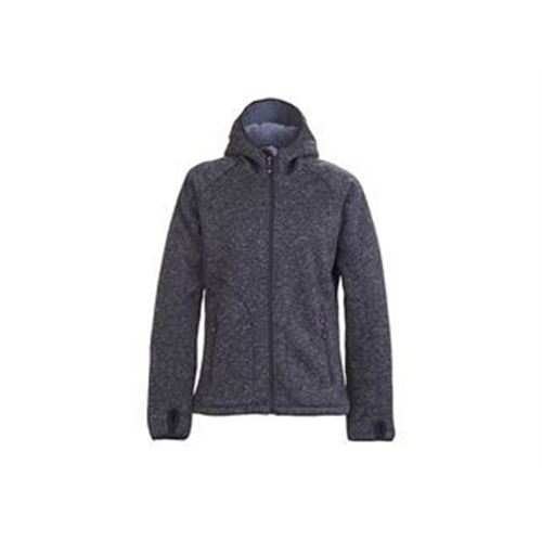 Tuxer Odie dame strikjakke med fór og hætte str. 5XL  -  Sort