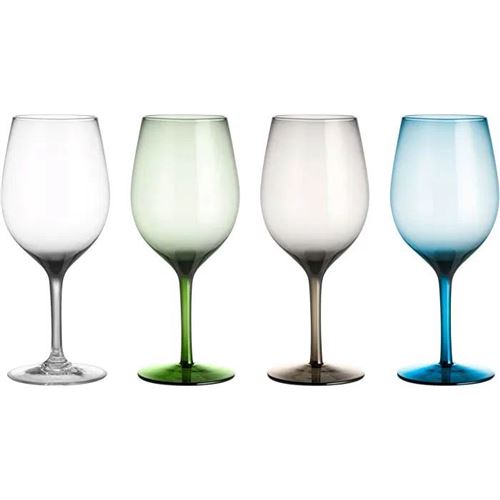 Dolomit vinglas Jazz/Onda, 60 cl., 4 stk. i 4 forskellige farver.