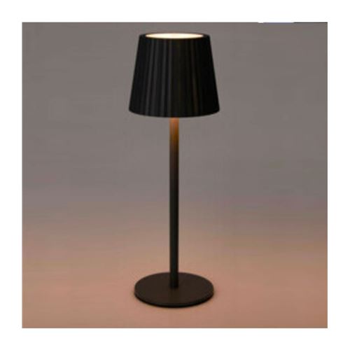 Trådløs bordlampe m/plissé skærm