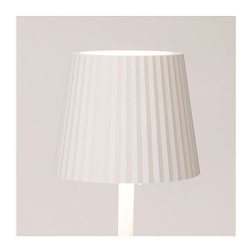 Trådløs bordlampe m/plissé skærm - Creme