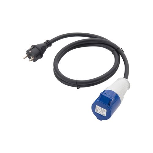 Adapterkabel 1,5 m – CEE17 hun til gummi han