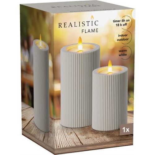 LED "Stearin" lys 75X150 mm.