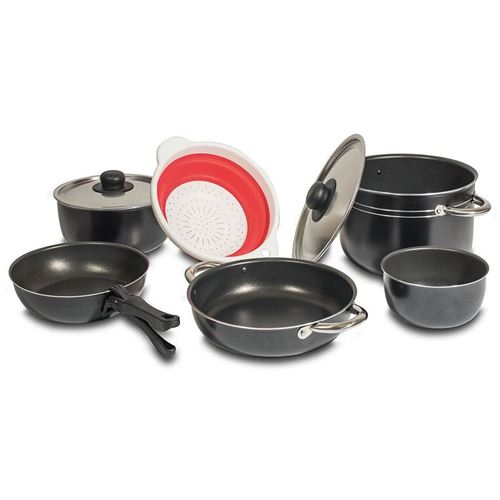 Grydesæt "Black 22" – komplet og pladsbesparende campingsæt