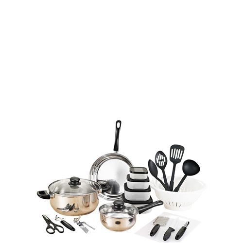 Køkkensæt 25 dele – komplet sæt til camping og outdoor