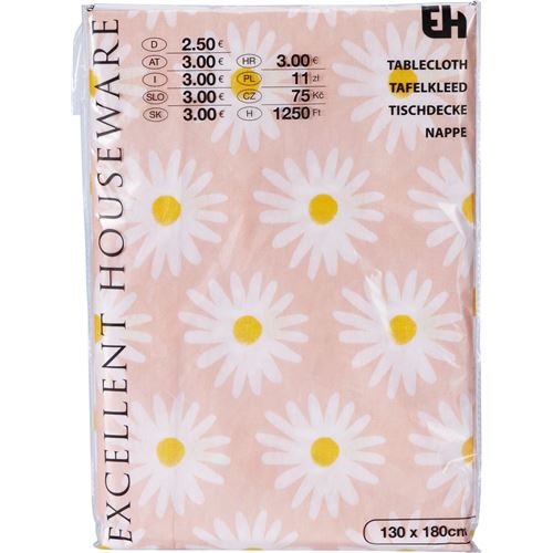 Bord dug m/store hvide blomster