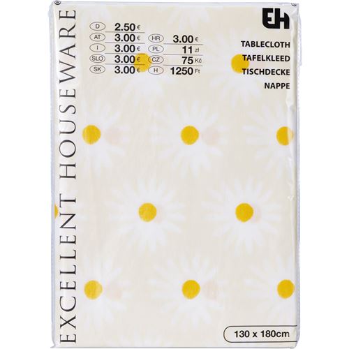 Bord dug m/store hvide blomster