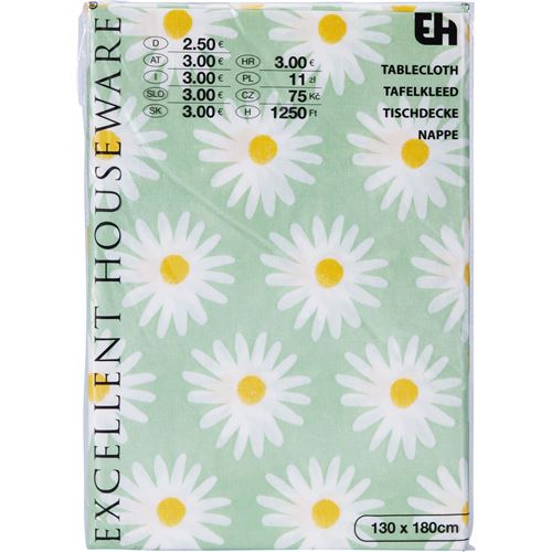 Bord dug m/store hvide blomster